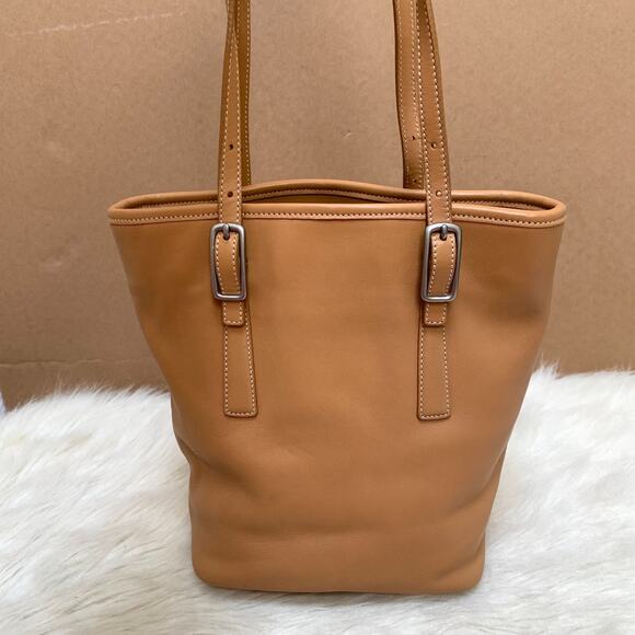 COACH Vintage Camel Tan Leather N/S LEGACY Bucket Tote Shoulder Bag #9803 - Picture 3 of 16